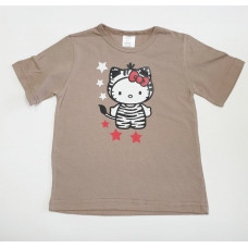 001 Футболка детская "Kitty звезды", беж