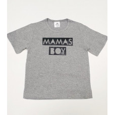 001 Футболка детская "Mama`s boy", серый меланж