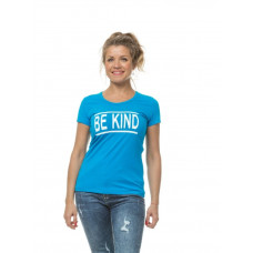 132 Футболка Be kind, бирюза