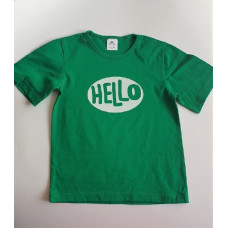 001 Футболка детская "Hello", зеленый