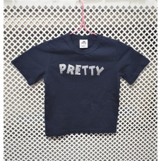 001 Футболка детская "Pretty", т.синий
